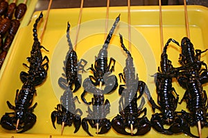 Giant scorpions barbeque