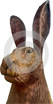 Giant sculpture of a Hare on white background