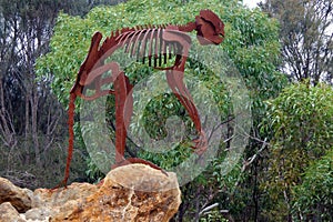 Giant short-faced kangaroo skeleton in Naracoorte Caves National Park South Australia