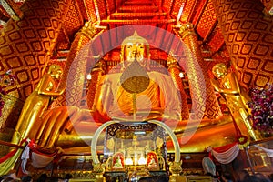 Giant sitting buddha at Wat Phananchoeng Temple, Ayutthaya, Thailand