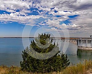 Giant spillway at the Lake McConaughy dam