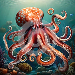 Giant squid - ai generated image