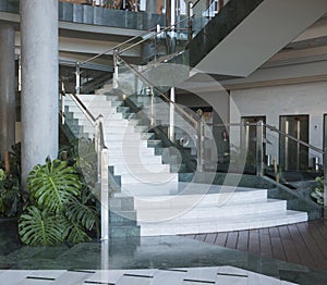 Giant stairs in luxury building photo