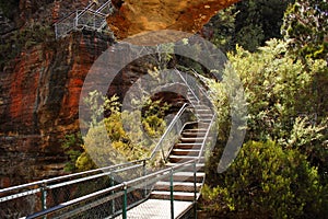 The Giant Stairway in Blue Mountains, Katoomba, Australia. photo