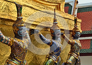 Giant Temple Wat Phra Kaew Bangkok Thailand