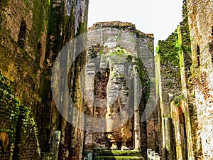 Giant standing Buddha statue in Polonnaruwa, Sri Lanka