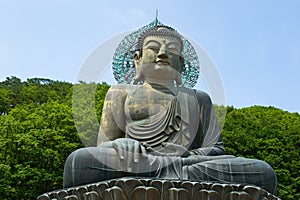 Giant statue of Buddha in the Sinheungsa Temple in Seoraksan