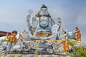 The giant statue of god Shiva at Koneswaram temple of Trincomalee, Sri Lanka