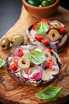 Giant stuffed Portobello mushrooms photo