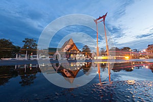 The Giant Swing and Suthat Temple at Twilight Time, in Bangkok T