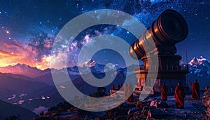 Giant Telescope Sunset Mountain View