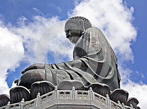 Giant Tian Tan Buddha in Ngong Ping, Lantau Island, in Hong Kong