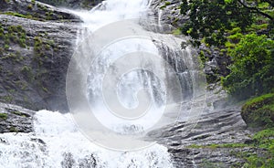 Giant Tiered Waterfall with Green Forest - Cheeyappara Waterfalls, Idukki, Kerala, India