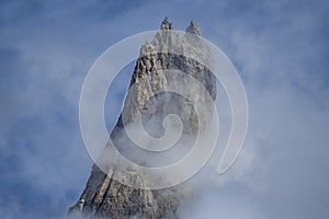 Giant tooth mountain tin Mont Blanc