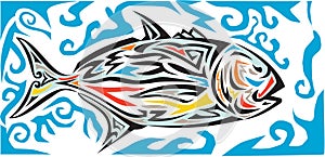 Giant Trevally Side Tribal Art