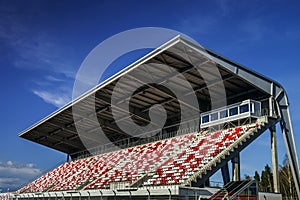 Giant tribune with colorized seats