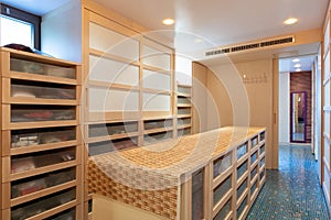 Giant walk-in closet with drawers