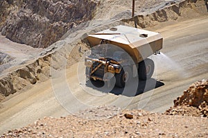 Giant Water Truck Suppressing Dust