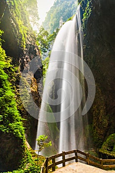 Giant Waterfalls in Longshuixia Fissure, Wulong, China