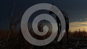 Giant Werewolf In A Moody Field - Octane Render Style photo