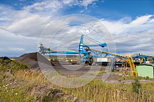 A giant wheel excavator in brown coal mine