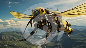 Giant Yellow Robber Fly: Photorealistic Rendering And Detailed Character Design