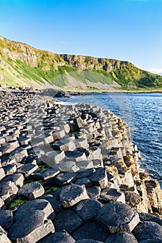 Giants Causeway and cliffs in Northern Ireland