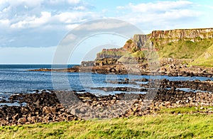 Giants Causeway and cliffs in Northern Ireland