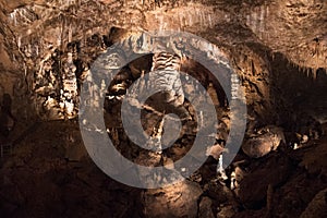 Giants Hall with speleothems in the Baradla Cave, Hungary