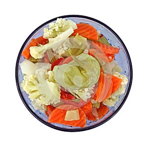 Giardiniera in blue bowl