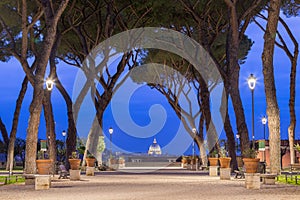 Giardino degli Aranci in Rome at sunset, Italy