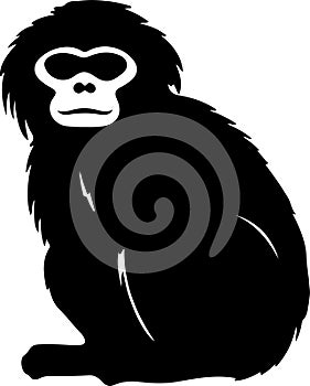 gibbon Black Silhouette Generative Ai