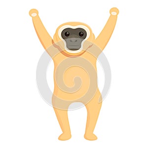 Gibbon winner icon, cartoon style