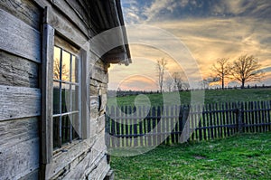 Gibbons cabin sunset, Hensley Settlement photo