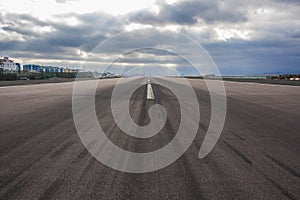 Gibraltar airport runway, also used as public road