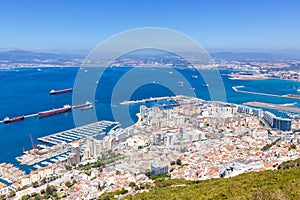 Gibraltar landscape port Mediterranean Sea travel traveling town overview