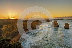 Gibson steps and the twelve apostoles along great ocean road in