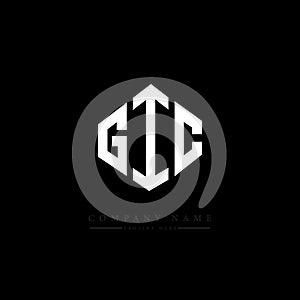 GIC letter logo design with polygon shape. GIC polygon and cube shape logo design. GIC hexagon vector logo template white and