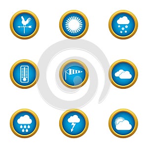 Giddy icons set, flat style photo