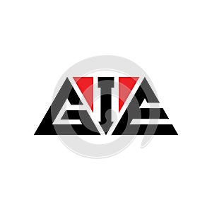 GIE triangle letter logo design with triangle shape. GIE triangle logo design monogram. GIE triangle vector logo template with red