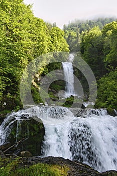 Giessbach Falls, east of Lake Brienz in the Bernese Oberland in Switzerland