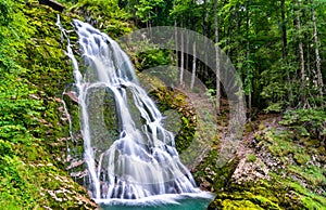 Giessbach Waterfall on Brienzersee Lake in Switzerland