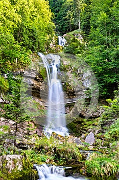 Giessbach Waterfall on Brienzersee Lake in Switzerland photo