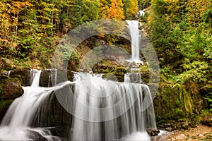 Giessbach Watterfalls in Autumn near Brienz, Berner Oberland, Switzerland, HDR