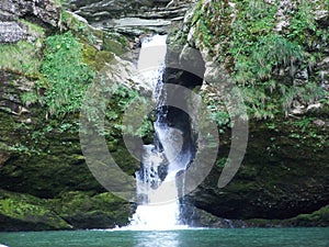 Giessenfall waterfall, Thur River in Nesslau