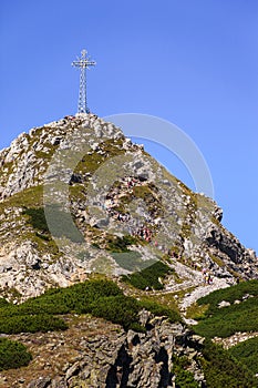 Giewont with a cross photo