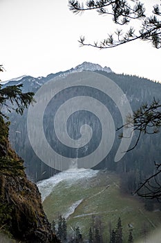 Giewont Peak seen over the hills, Poland