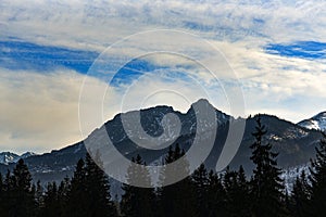 Giewont peak in the Western Tatras in Poland