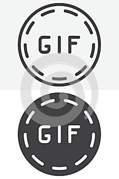 GIF animation line and solid vector icon set