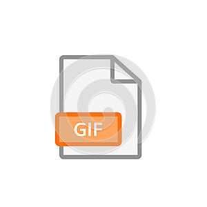 Gif file icon. Gif format document symbol photo